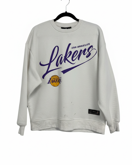 NBA Los Angeles Lakers White Graphic Sweatshirt