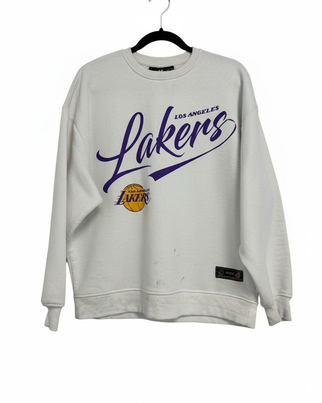 NBA Los Angeles Lakers White Graphic Sweatshirt