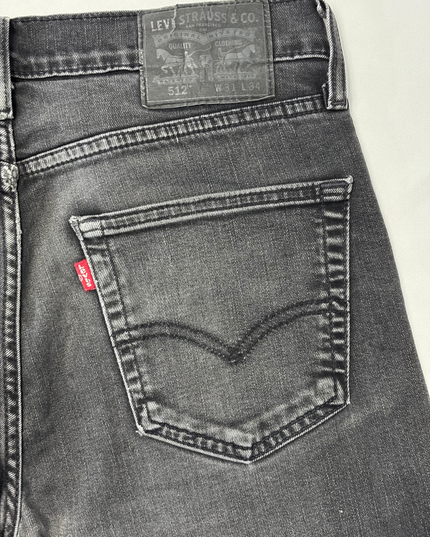 Levi’s 512 Slim Taper Fit Black Washed Stretch Denim Jeans