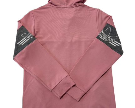 Adidas Originals Pink & Charcoal Trefoil Panel Zip Hoodie