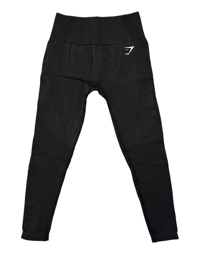 Gymshark Seamless Black High-Waist Perforated Knit Leggings