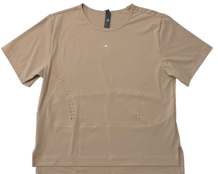 Adidas by Stella McCartney Taupe Performance T-Shirt Laser Cut Vents