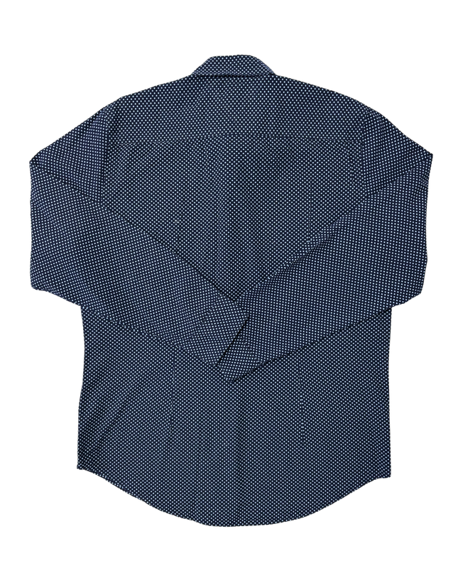 Tommy Hilfiger Light Blue Polka Dot Navy Slim Fit Shirt