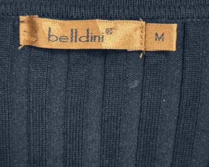 Belldini Black Ribbed Rhinestone Zipper Cardigan