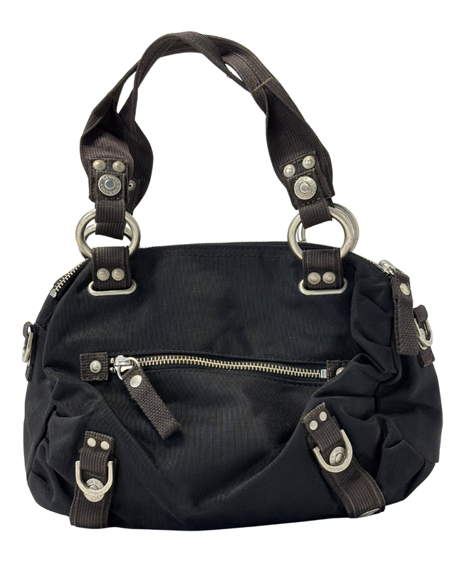 George Gina & Lucy Y2K Black Multi-Pocket Utility Mini Satchel Handbag