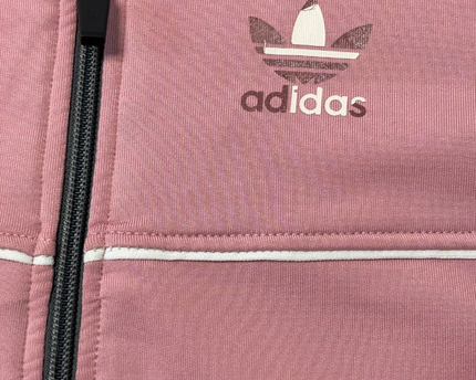 Adidas Originals Pink & Charcoal Trefoil Panel Zip Hoodie