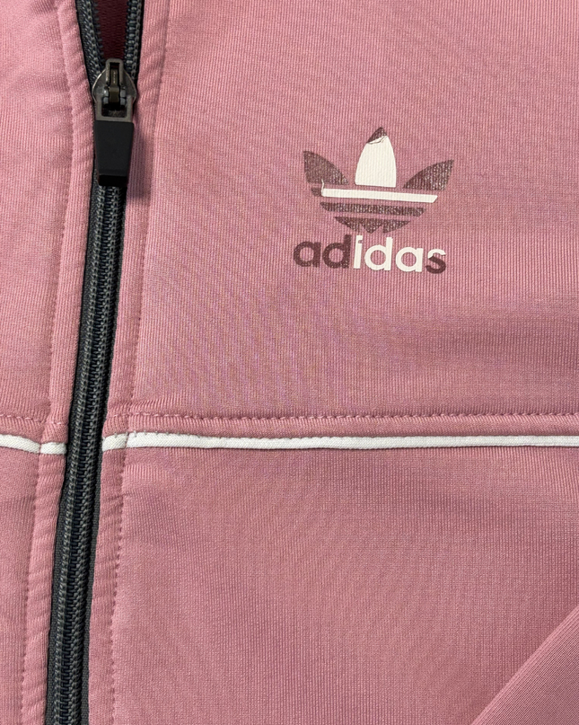 Adidas Originals Pink & Charcoal Trefoil Panel Zip Hoodie