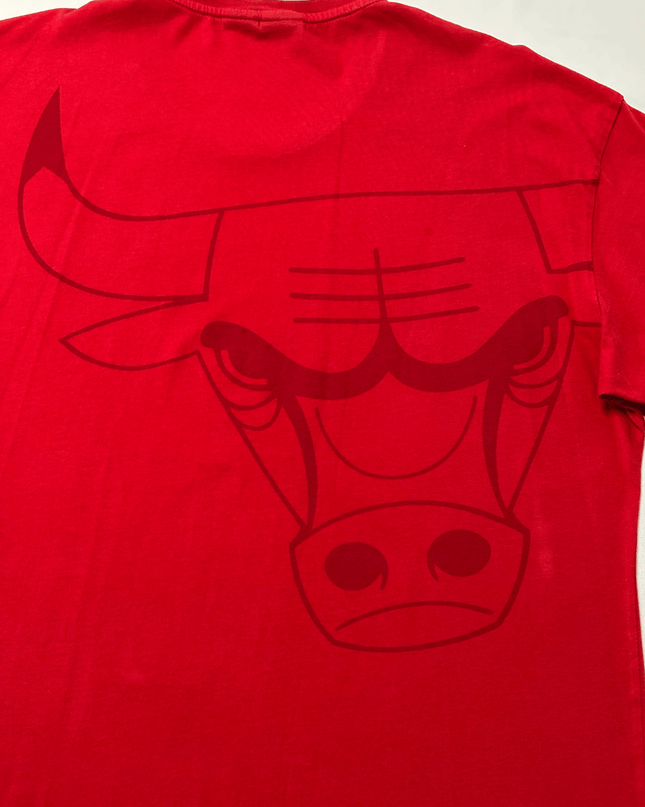 NBA Chicago Bulls Red Oversized Graphic Logo T-Shirt