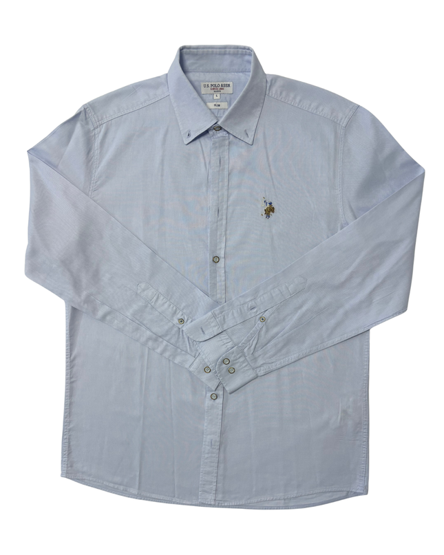 U.S. Polo Assn. Slim Fit Sky Blue Basics Oxford Shirt