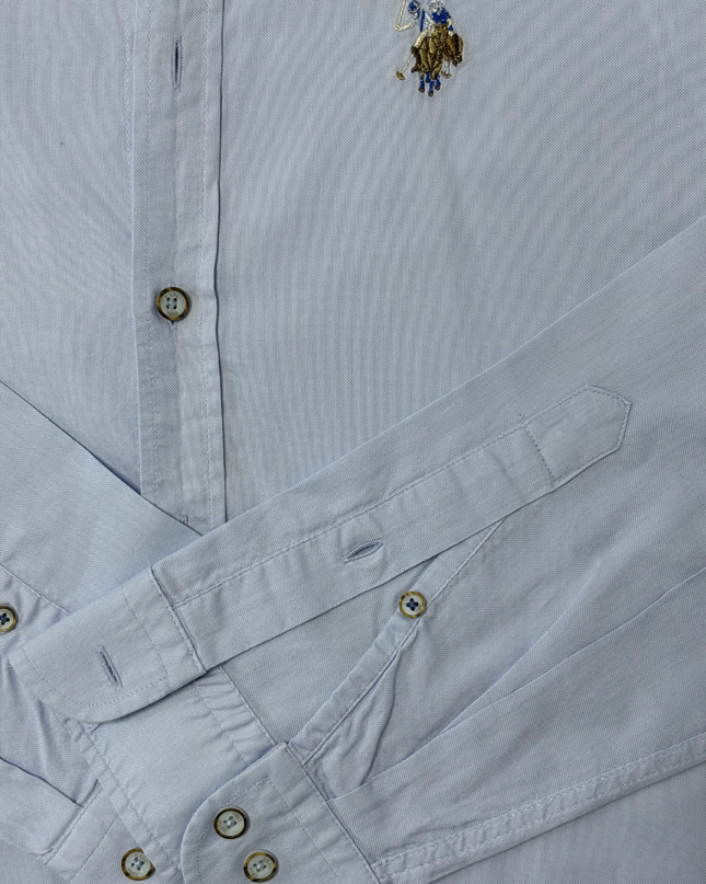 U.S. Polo Assn. Slim Fit Sky Blue Basics Oxford Shirt