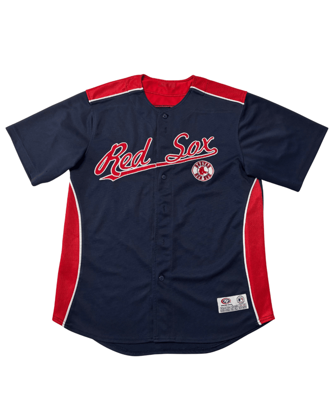 MLB Boston Red Sox True Fan Series Navy/Red Baseball Jersey