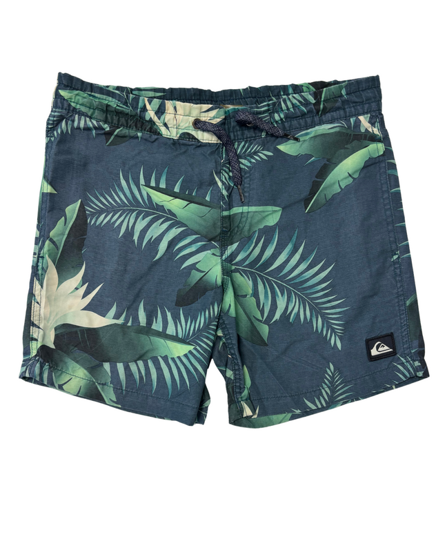 Quiksilver Tropical Palm Print Navy Green Boardshorts - S | Waist: 28"