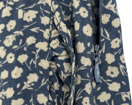Pull&Bear Navy Blue Floral Ruffle Midi Skirt