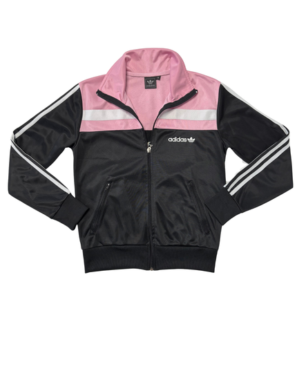 Adidas Originals Pink & Black Colorblock Trefoil Track Jacket