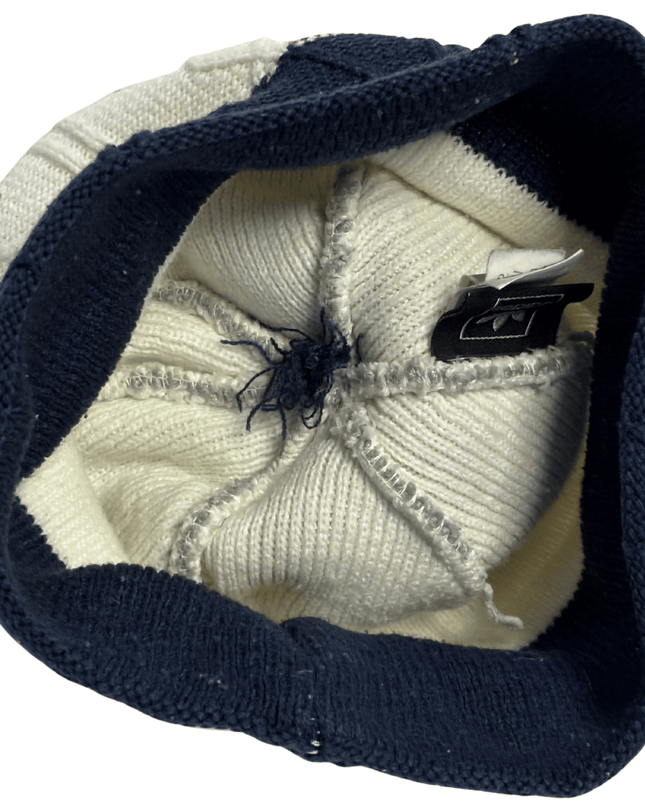Adidas Trefoil Grey, White & Navy Cable Knit Pom Beanie
