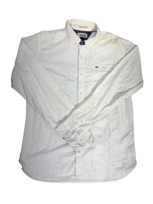 Hilfiger Denim White Long Sleeve Oxford Shirt - M