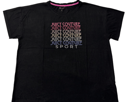 Juicy Couture Sport Black Multi-Logo Graphic T-Shirt