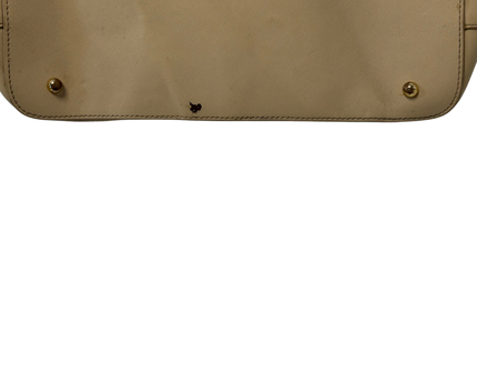 DKNY Beige Nude Saffiano-Style Leather Dome Satchel Handbag