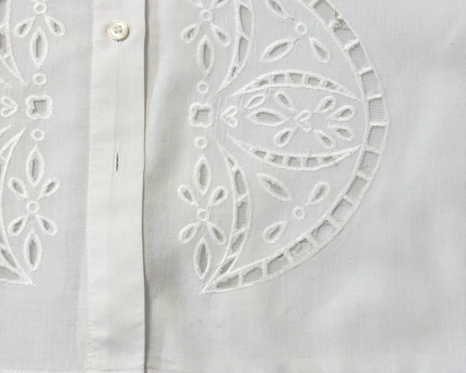 Mango Suit White Broderie Anglaise Cropped Shirt
