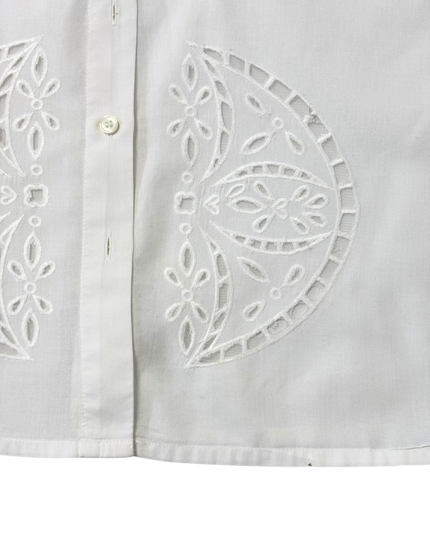 Mango Suit White Broderie Anglaise Cropped Shirt