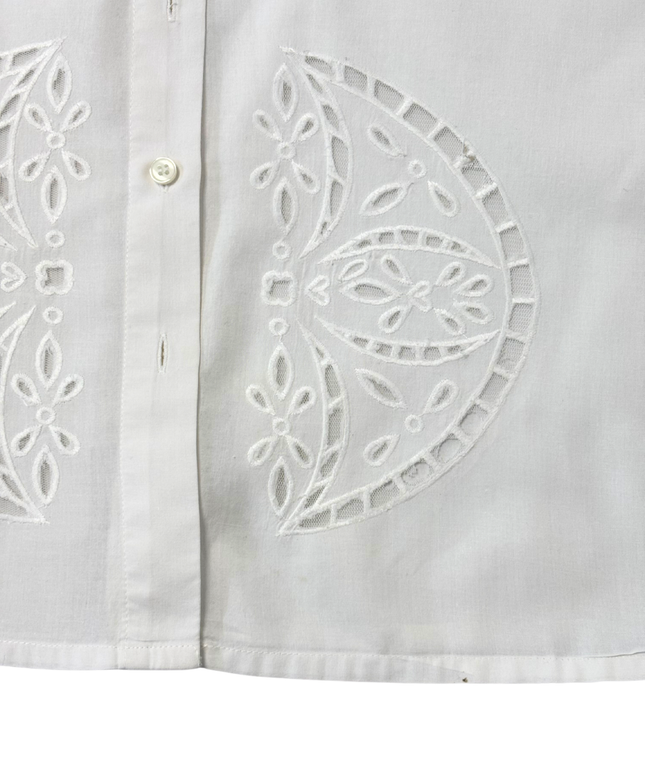 Mango Suit White Broderie Anglaise Cropped Shirt