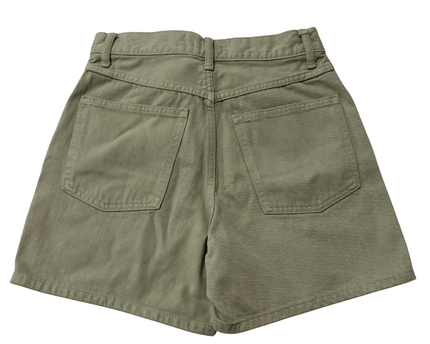 Uniqlo U High-Rise Denim in Olive Green Shorts