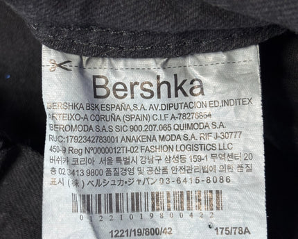 Bershka Black Belted Distressed Denim Mini Skirt
