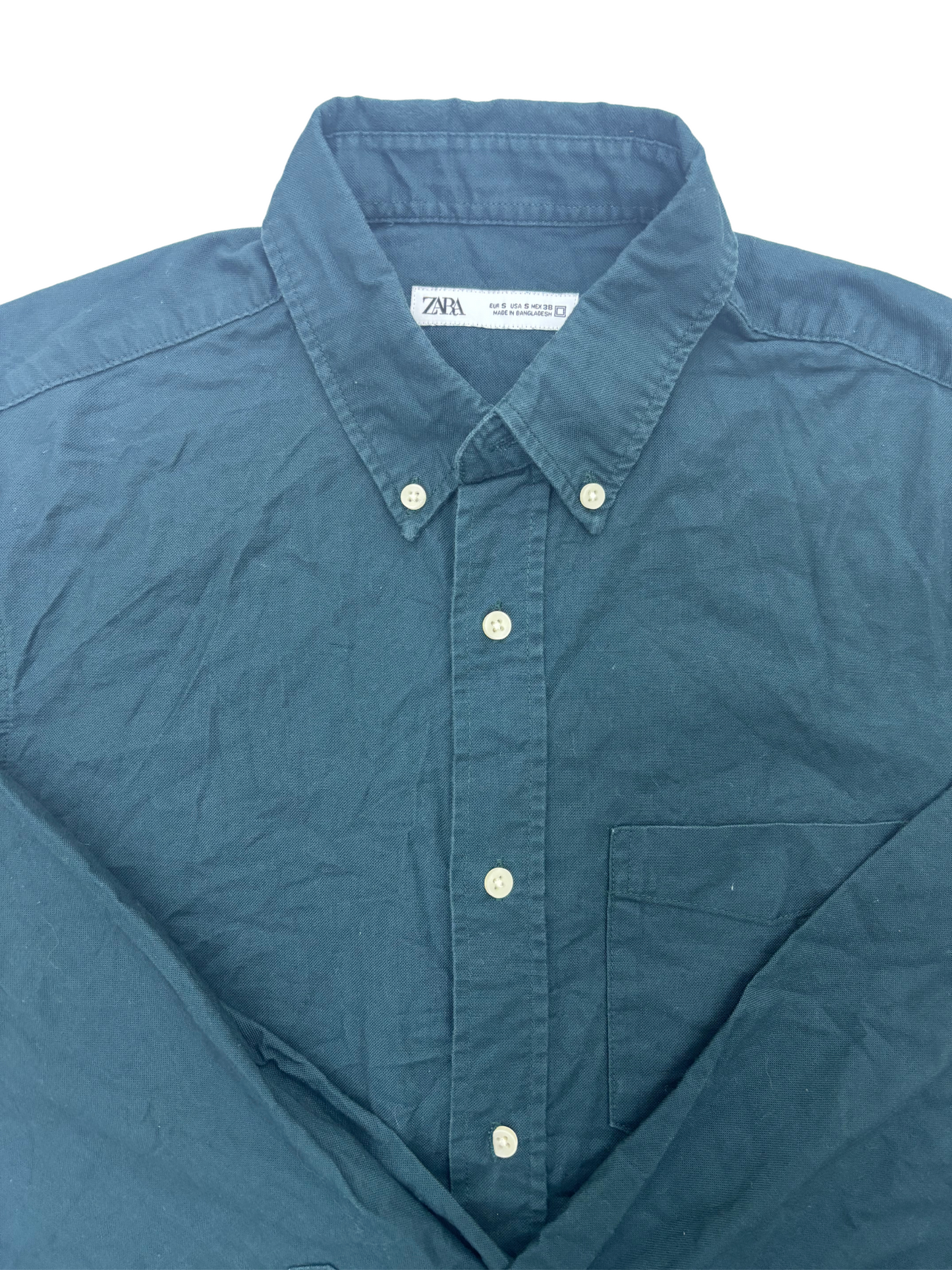 Zara Deep Green Button Down Shirt - M