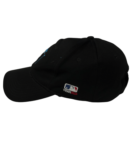 Miami Marlins Black Adjustable Strap‑Back MLB Cap
