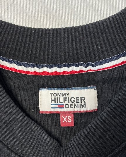 Tommy Hilfiger Denim Black Logo Embroidered Sweatshirt