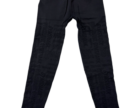 Gymshark Seamless All-Over Logo Print High-Waist Black Leggings