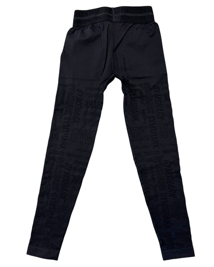 Gymshark Seamless All-Over Logo Print High-Waist Black Leggings