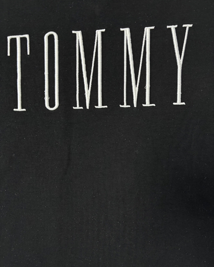 Tommy Hilfiger Denim Black Logo Embroidered Sweatshirt