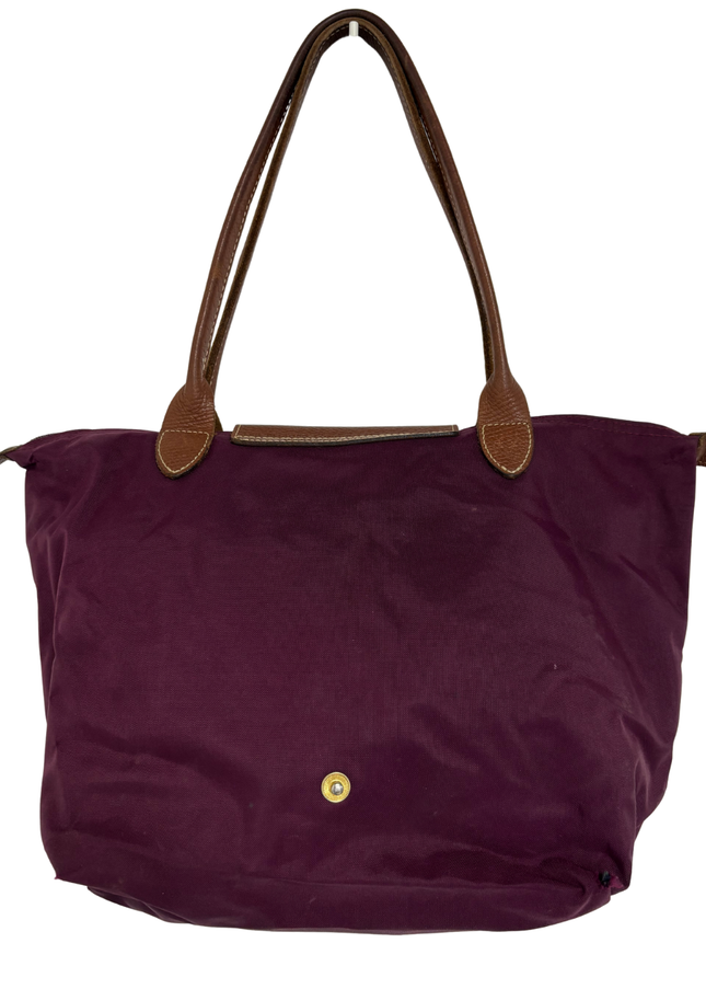 Longchamp Le Pliage Original Medium Plum Purple Shoulder Tote Bag