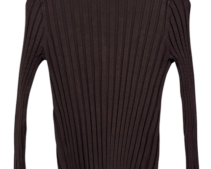 Belldini Ribbed Full Zip Brown Cardigan