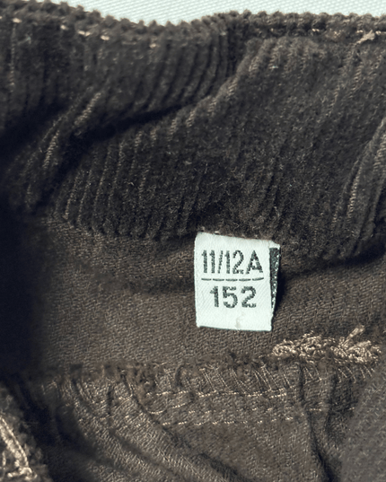 Pixel Dark Brown Corduroy Ruffle Hem Skirt