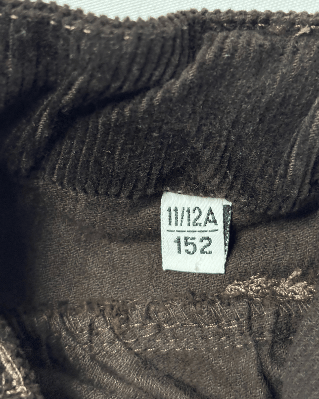 Pixel Dark Brown Corduroy Ruffle Hem Skirt