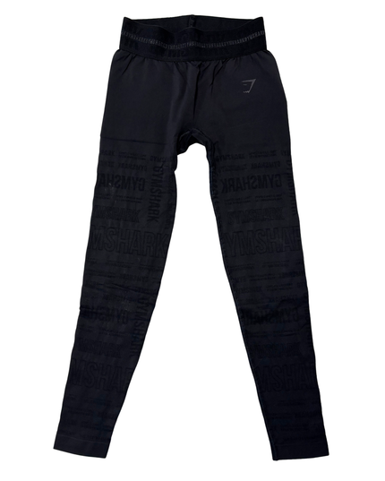 Gymshark Seamless All-Over Logo Print High-Waist Black Leggings