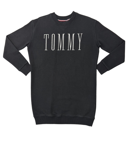 Tommy Hilfiger Denim Black Logo Embroidered Sweatshirt