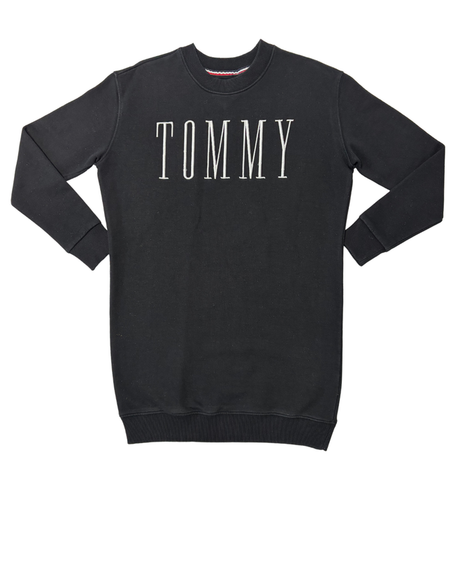 Tommy Hilfiger Denim Black Logo Embroidered Sweatshirt