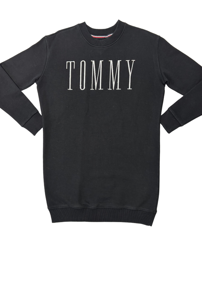 Tommy Hilfiger Denim Black Logo Embroidered Sweatshirt