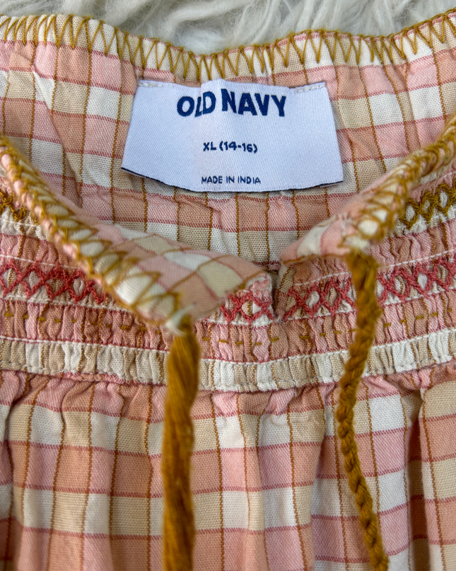 Old Navy Smocked Gingham Midi Dress - XS