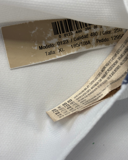 Massimo Dutti Fine Fabric With Navy Trim White Dress Shirt - XL