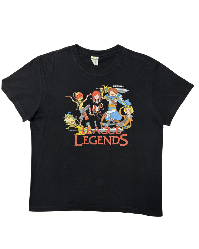 Keya League of Legends Black Cartoon Champions Graphic Gaming T-Shirt - L