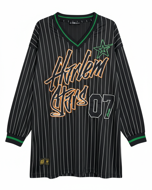 FB SISTER Black Pinstripe Harlem Stars Oversized Jersey