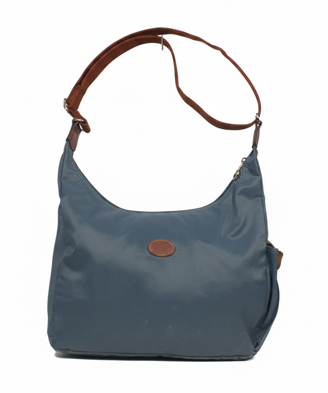 Longchamp Blue Nylon Hobo Shoulder Bag