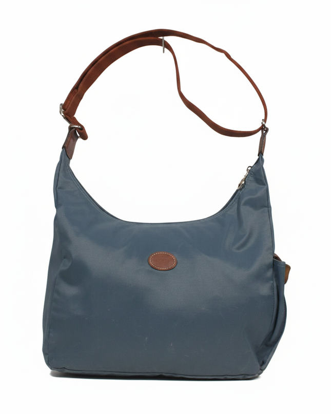 Longchamp Blue Nylon Hobo Shoulder Bag