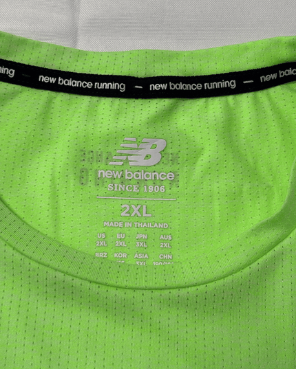 New Balance Running Performance Neon Green Sports T-Shirt