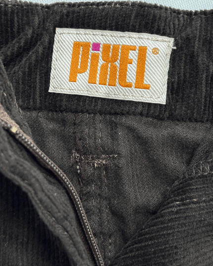 Pixel Dark Brown Corduroy Ruffle Hem Skirt