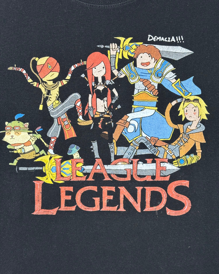 Keya League of Legends Black Cartoon Champions Graphic Gaming T-Shirt - L